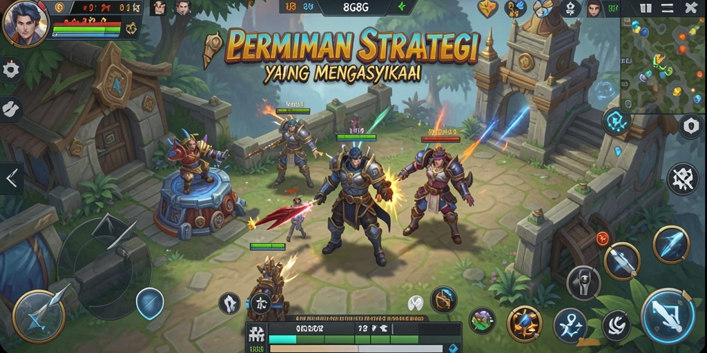 Tampilan seru gameplay strategi dalam 8G8G.