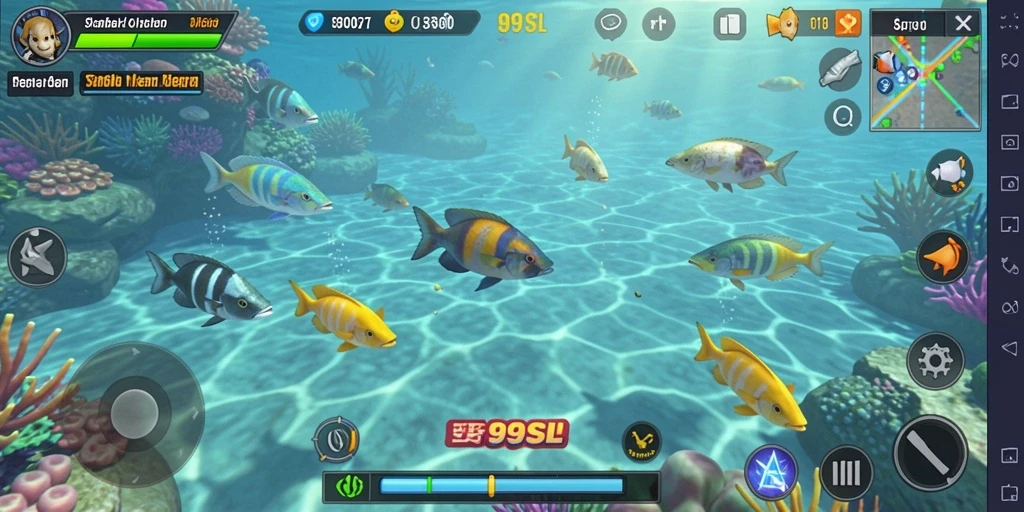 Tampilan gameplay 99SL yang seru dalam menembak ikan.