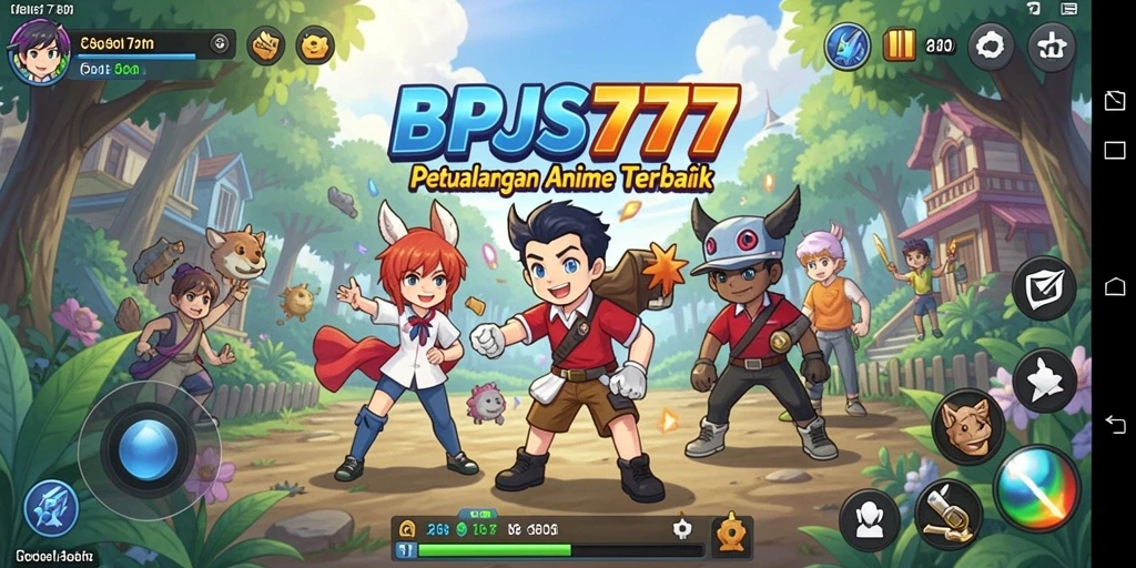 Screenshot gameplay BPJS777 menampilkan pertarungan seru di dunia anime.