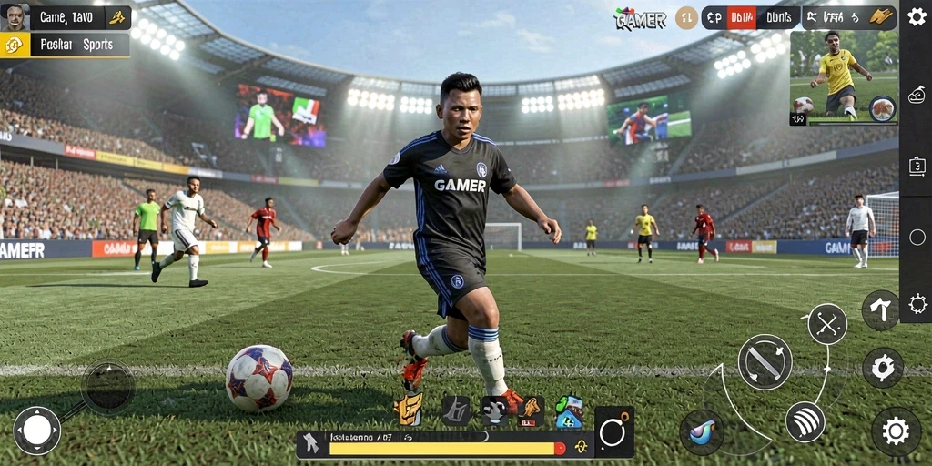 Tampilan gameplay seru dalam GAMERP dengan aksi olahraga yang mendebarkan.