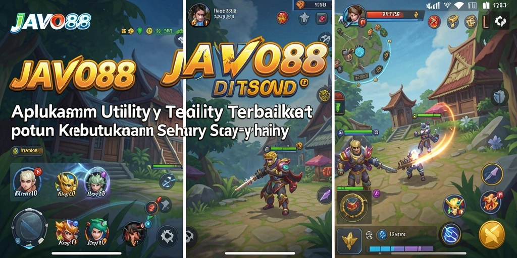 Tampilan utama JAVO88 dengan berbagai fitur Utility menarik.