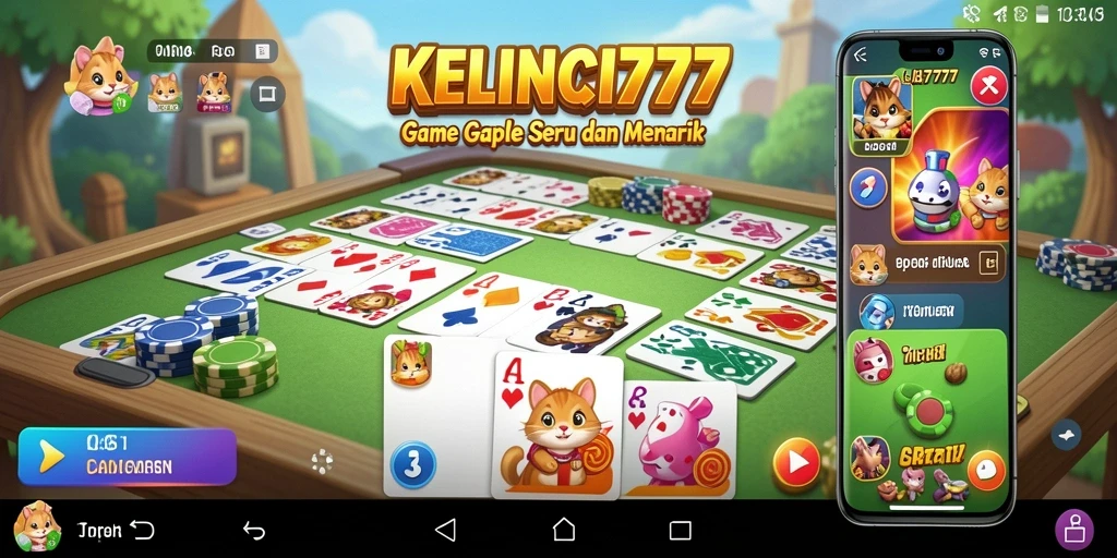 Tampilan gameplay Gaple yang seru dan interaktif di KELINCI777.