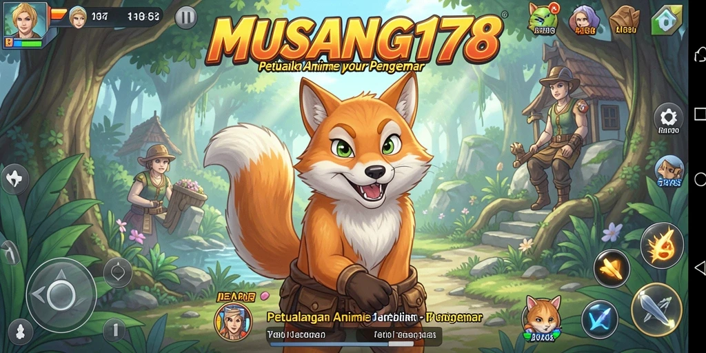 Gameplay MUSANG178 yang menampilkan karakter Anime yang dinamis.