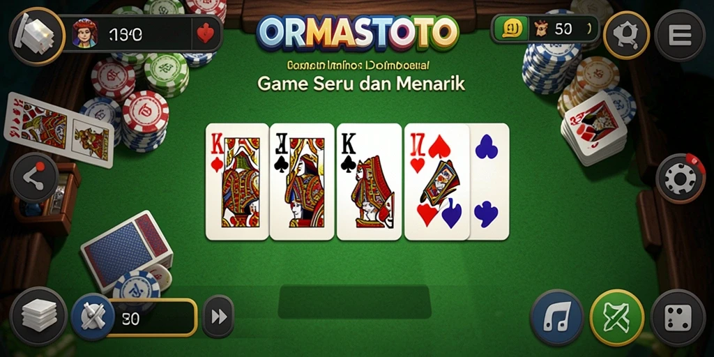 Tampilan menarik gameplay domino ORMASTOTO yang seru.
