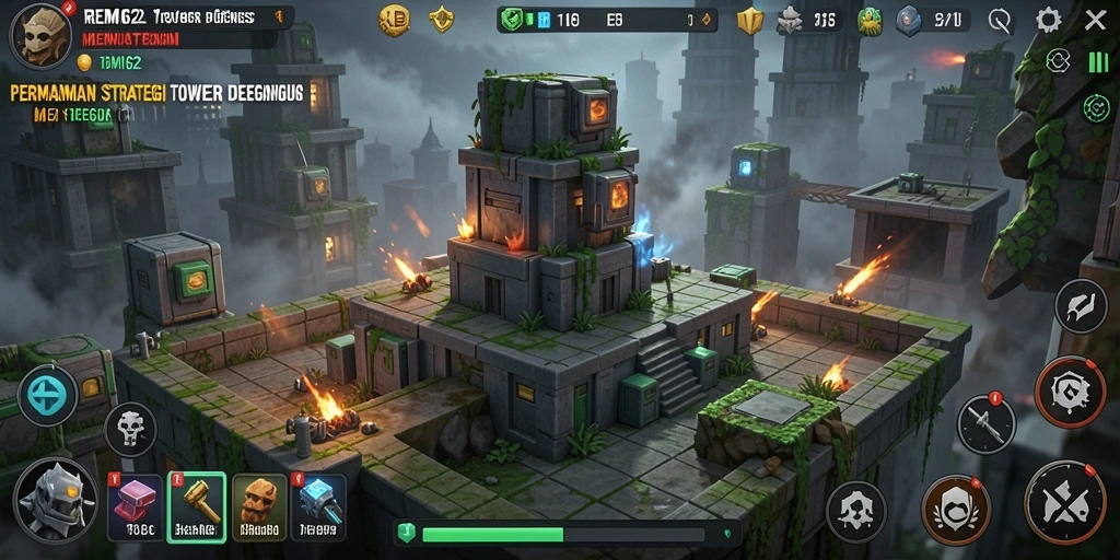 Tampilan menarik dari gameplay REMI62 dalam genre Tower Defense.