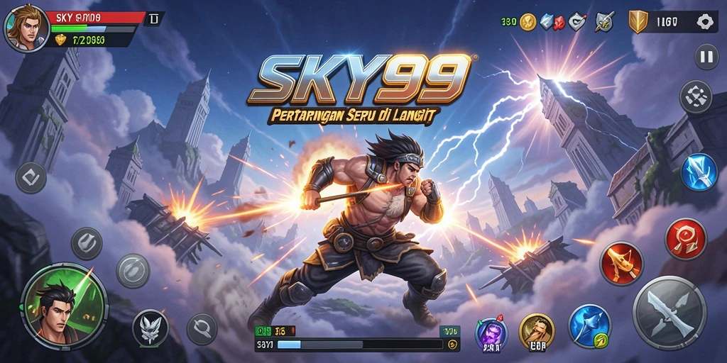 Tampilan mendebarkan dari gameplay SKY99 yang penuh aksi.