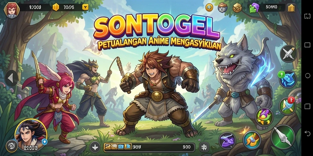 Screenshot utama <strong>SONTOGEL</strong> menampilkan aksi seru karakter anime yang ikonik.