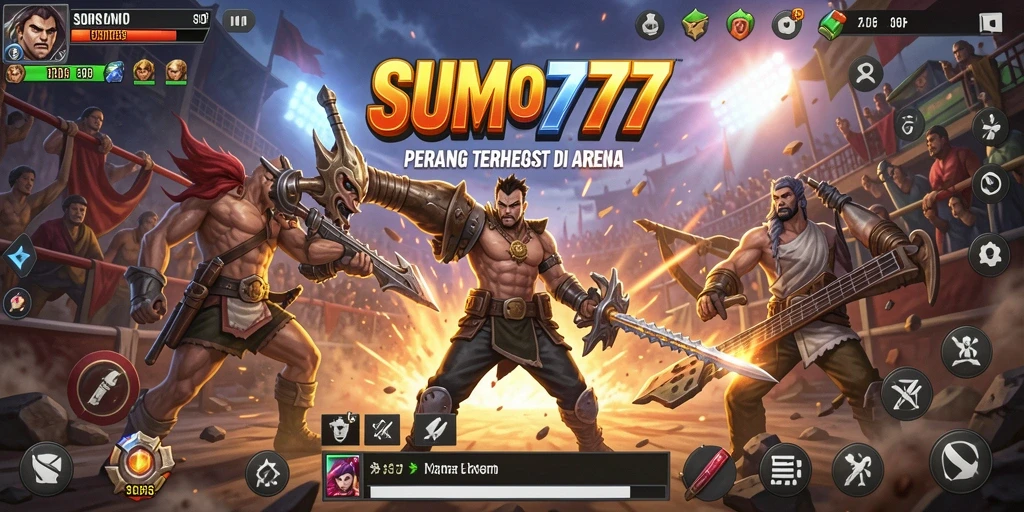 Gameplay seru dalam SUMO777 saat bertempur di arena Battle Royale.
