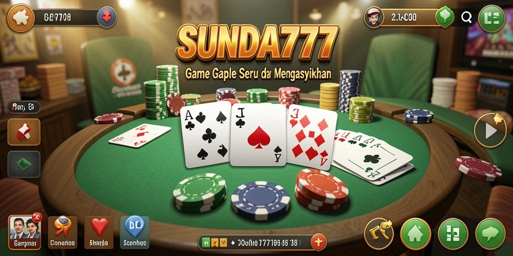 Screenshot SUNDA777 menampilkan suasana permainan Gaple yang menyenangkan.