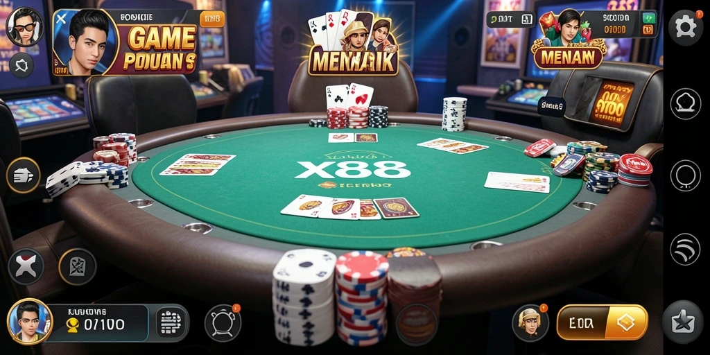 Gameplay seru Poker di X88 dengan interaksi pemain yang menarik.