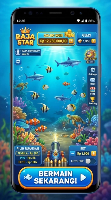 Screenshot antarmuka pengguna rajastar yang menarik dan mudah dinavigasi.